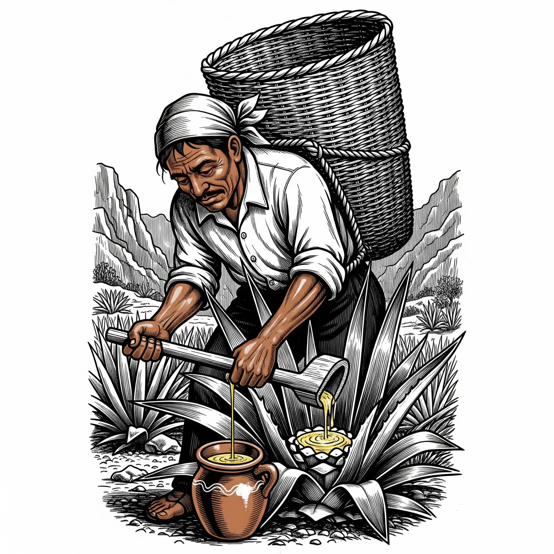 Tlachiquero imagen generada con ai