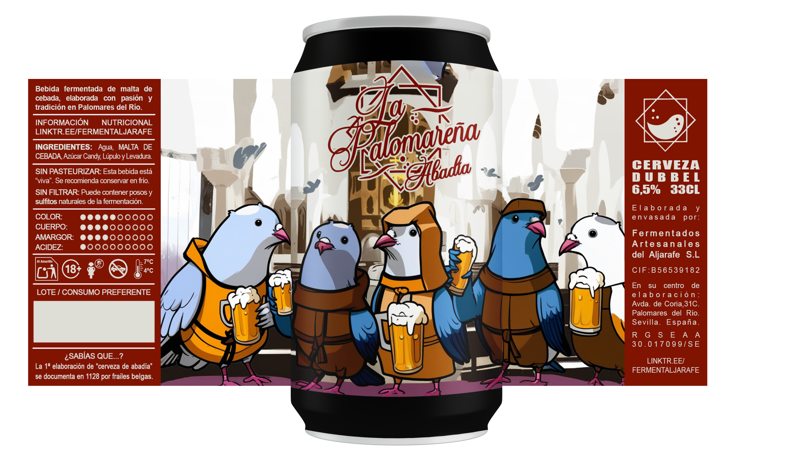 lata de cerveza abadía