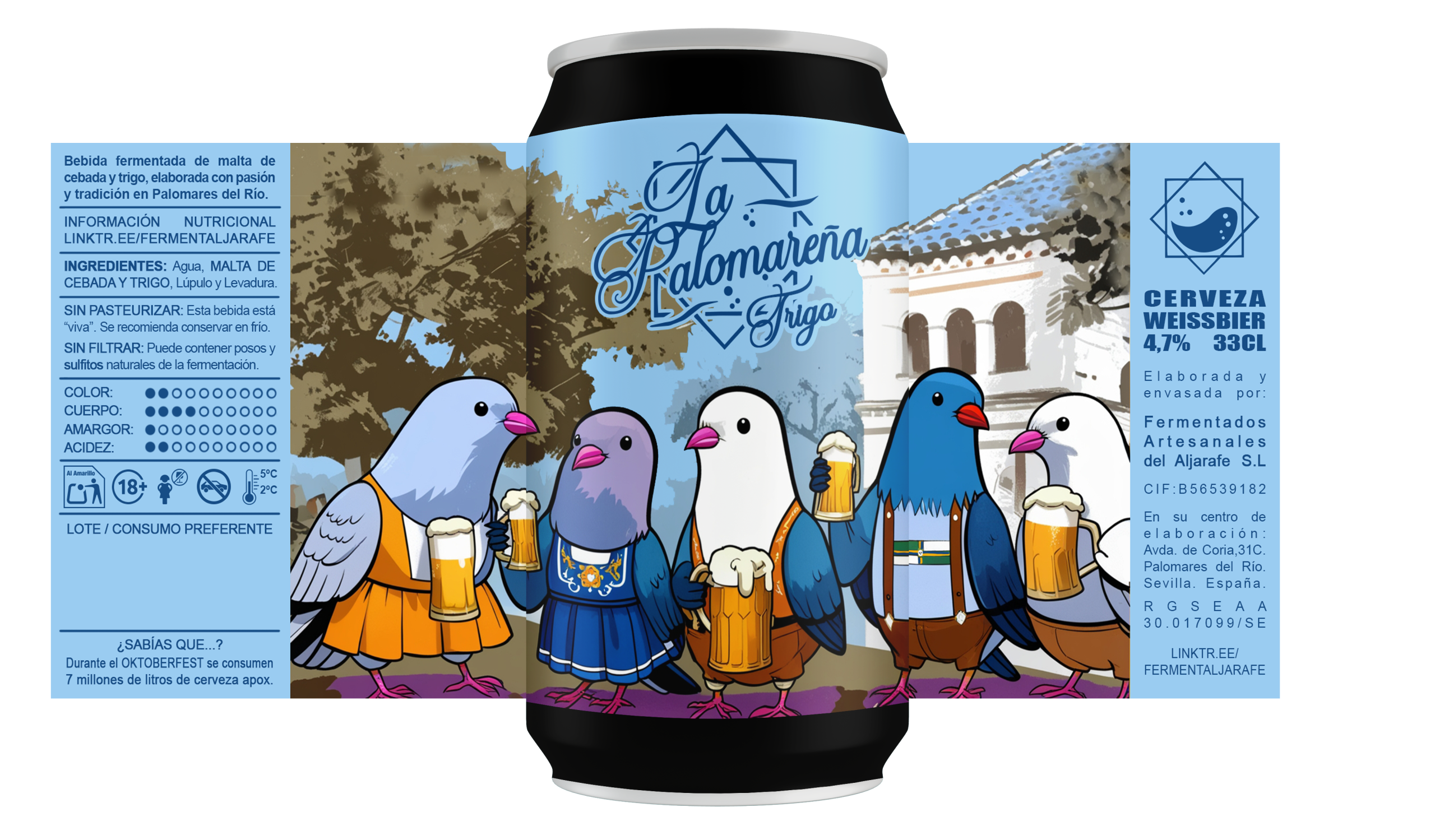 lata de cerveza de trigo