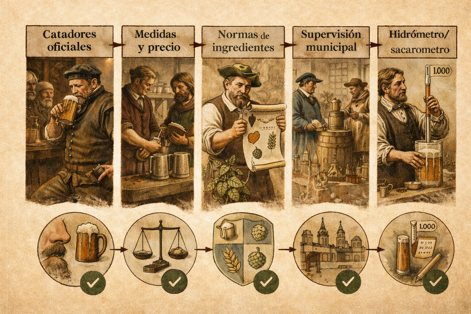 imagen ilustrativa de la evolución en el análisis de la calidad de la cerveza