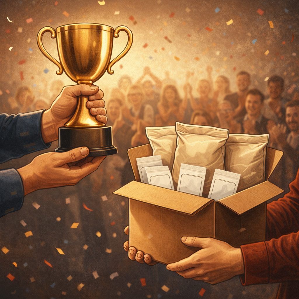 un trofeo y premio de un concurso homebrew