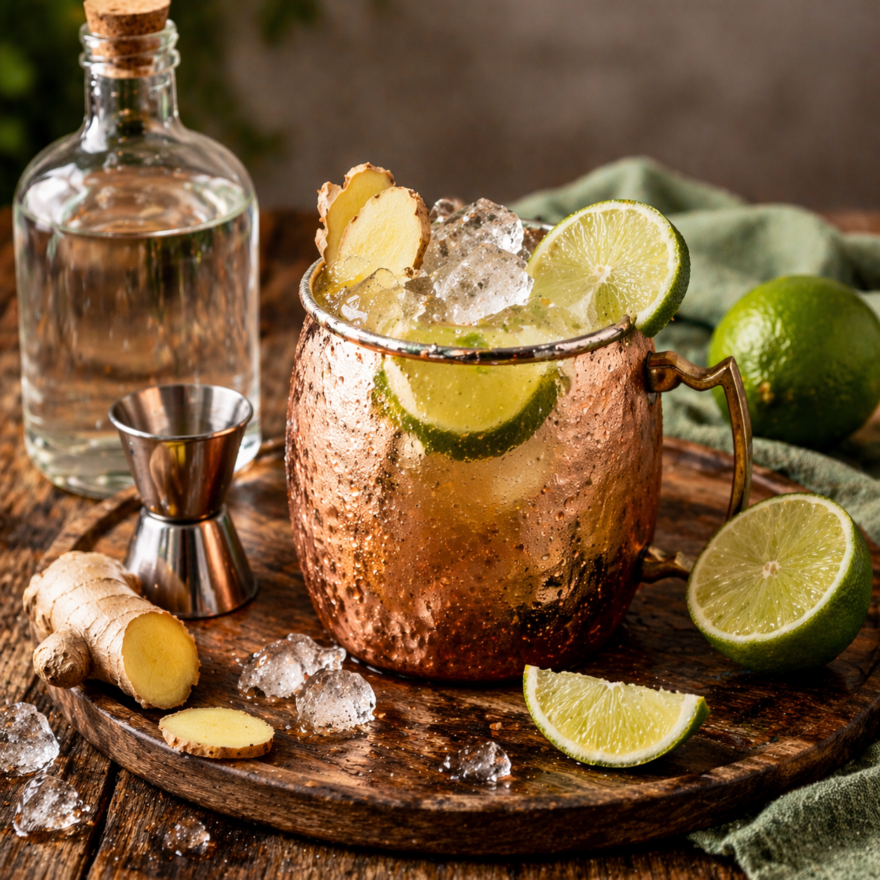 coctel con kombucha versión Moscow Mule