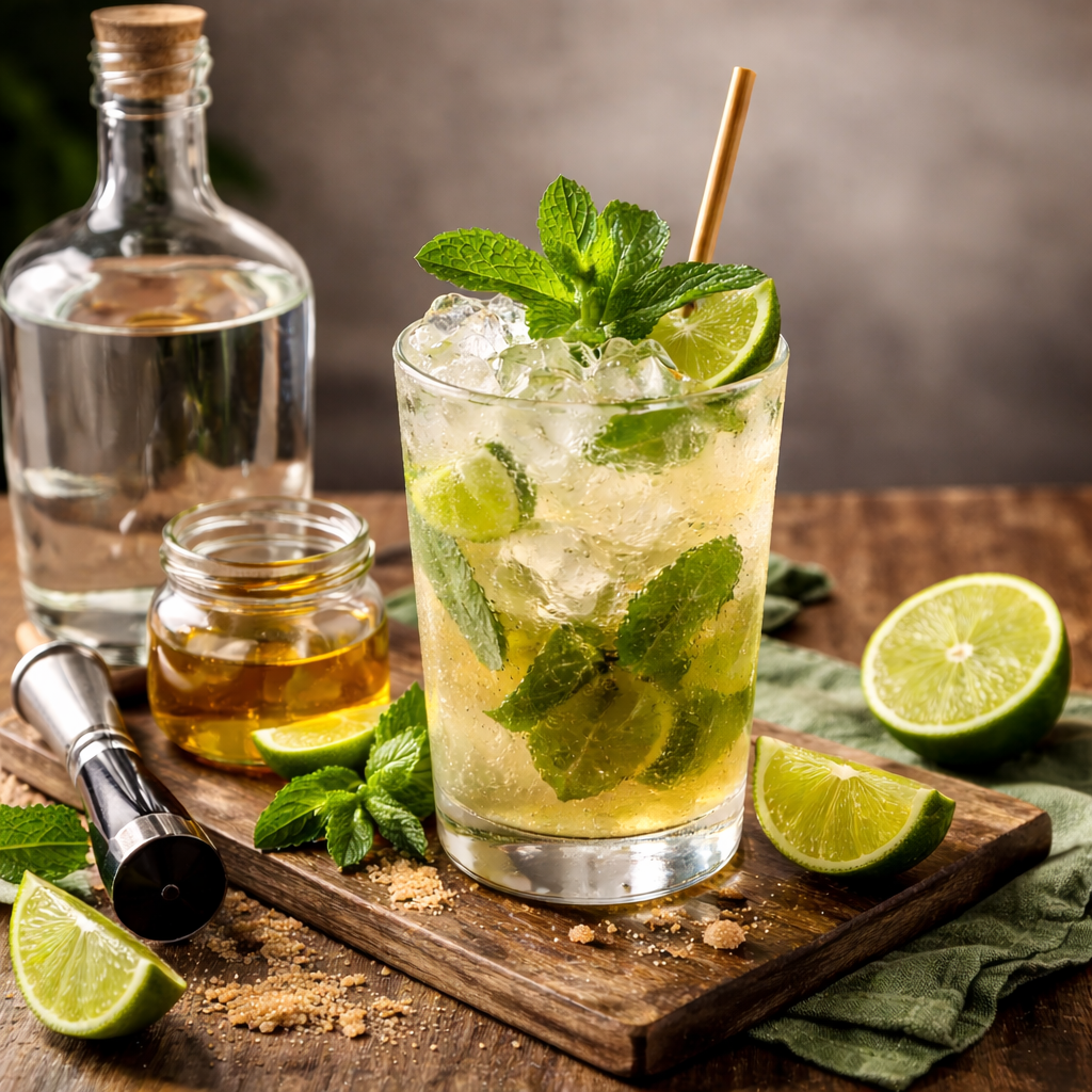 coctel de kombucha version mojito