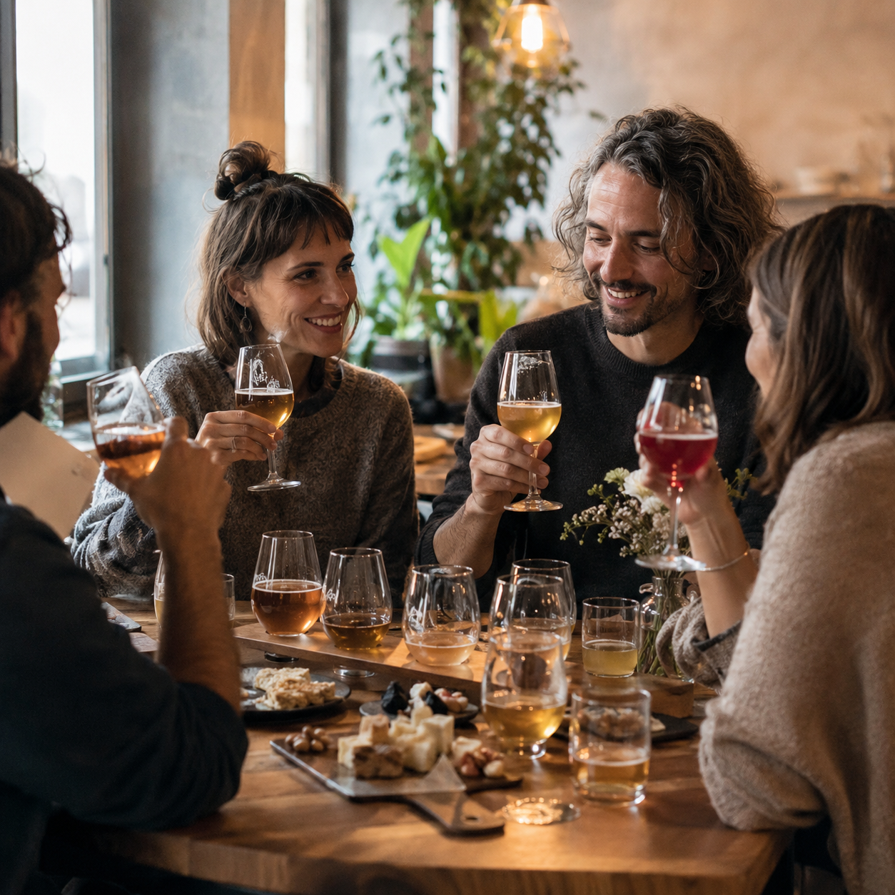 Grupo disfrutando de una experiencia gastronómica cerca de Sevilla