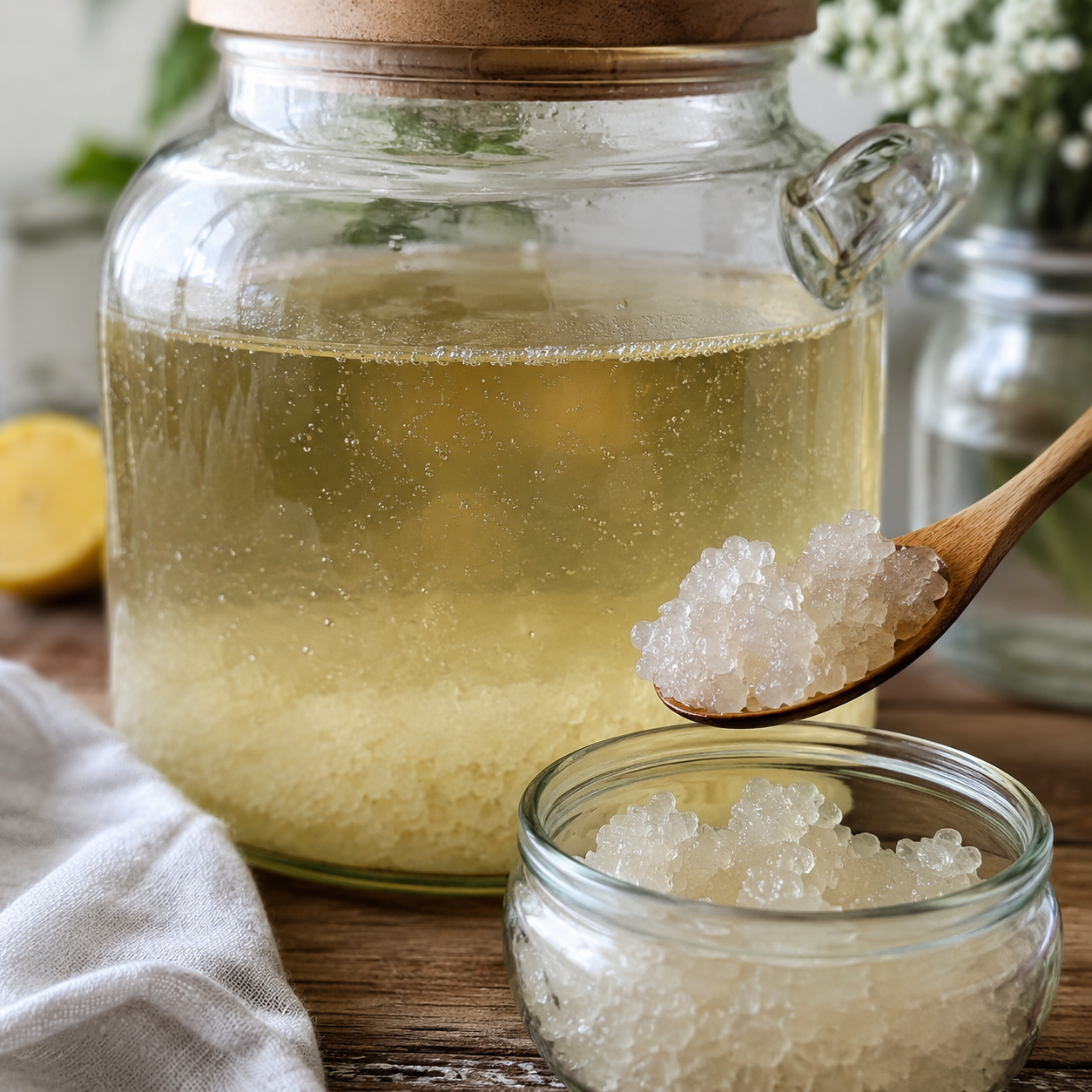 Tíbicos o nódulos utilizados para elaborar kéfir de agua
