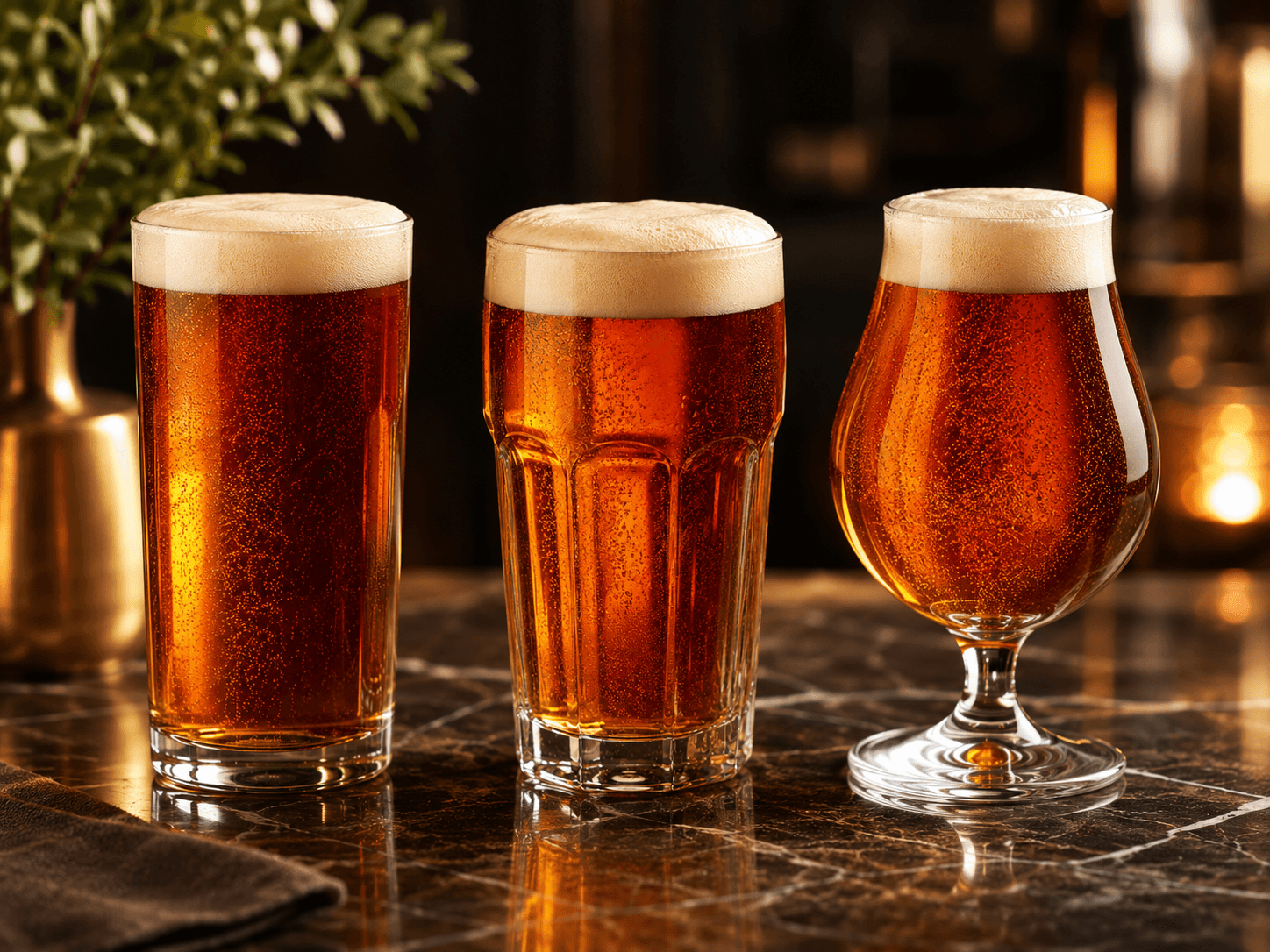 Amber Lager, American Amber Ale y Belgian Dubbel