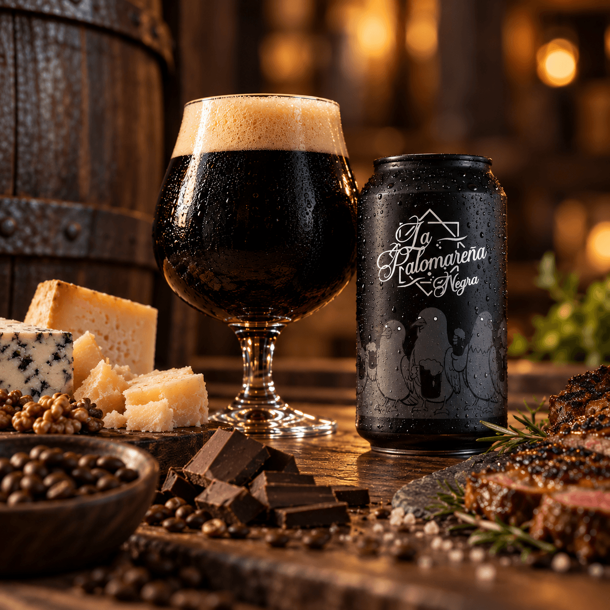 La Palomareña Negra cerveza artesanal de Palomares del Río