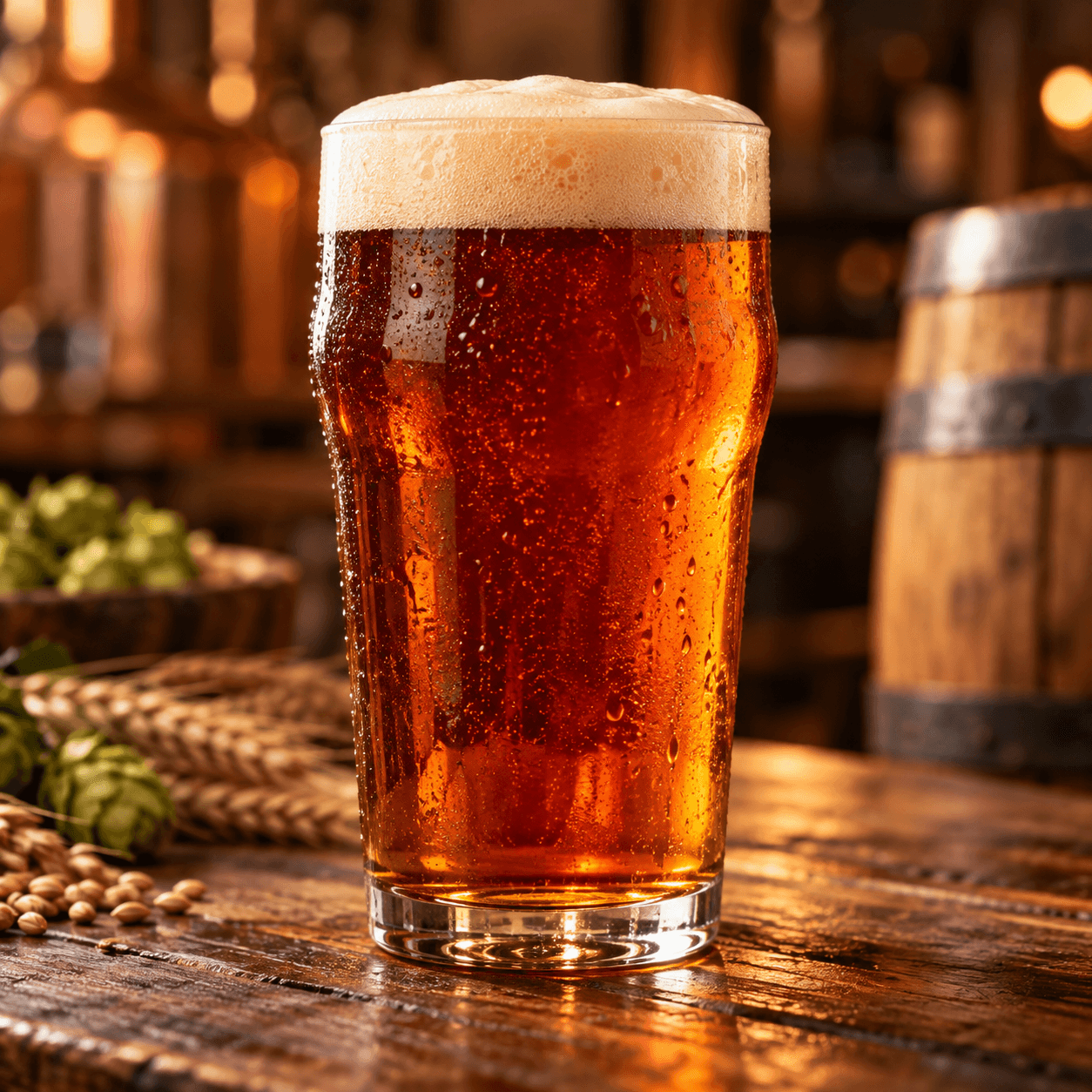 vaso de pina de amber ale