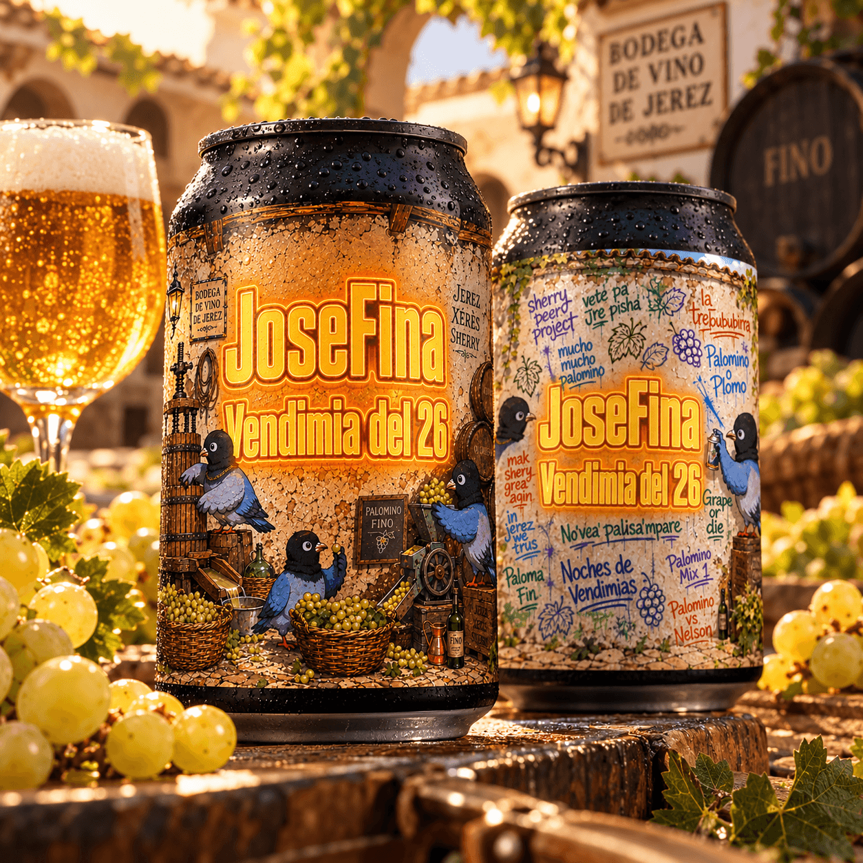 latas de josefina grape ale en una mesa