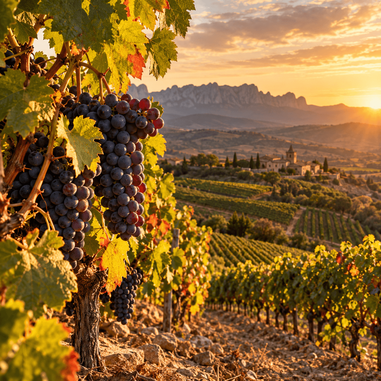 viñedo al atardecer viñedo al atardecer
